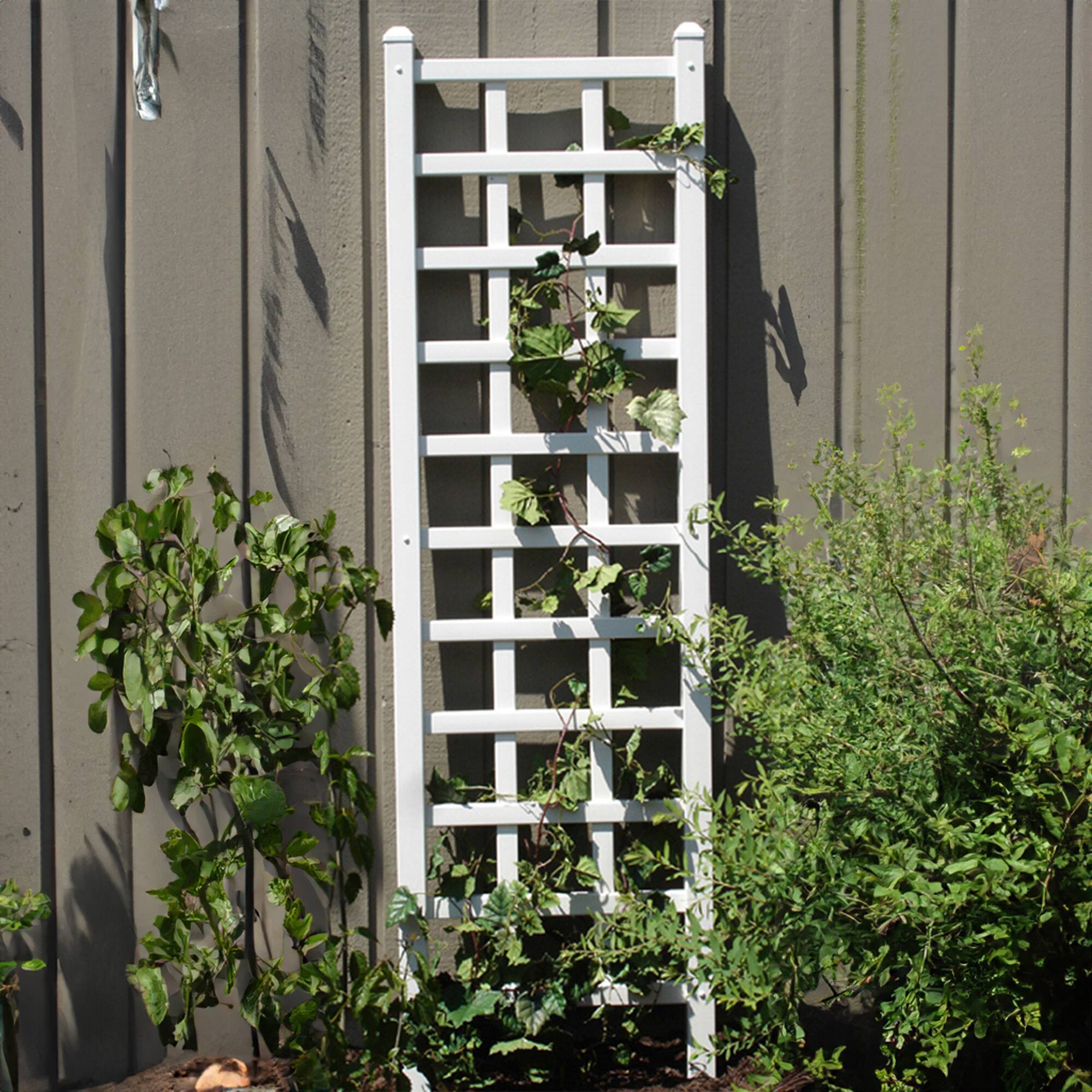 Alt View 2. Dura-Trel - Dura-Trel Providence 22 x 75 Inch PVC Vinyl Outdoor Garden Patio Trellis, White - White.