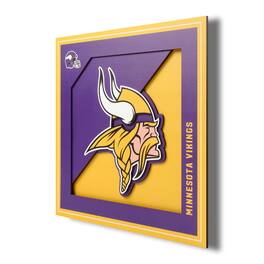 YouTheFan - Minnesota Vikings 12'' x 12'' 3D Logo Wall Art - Multicolor