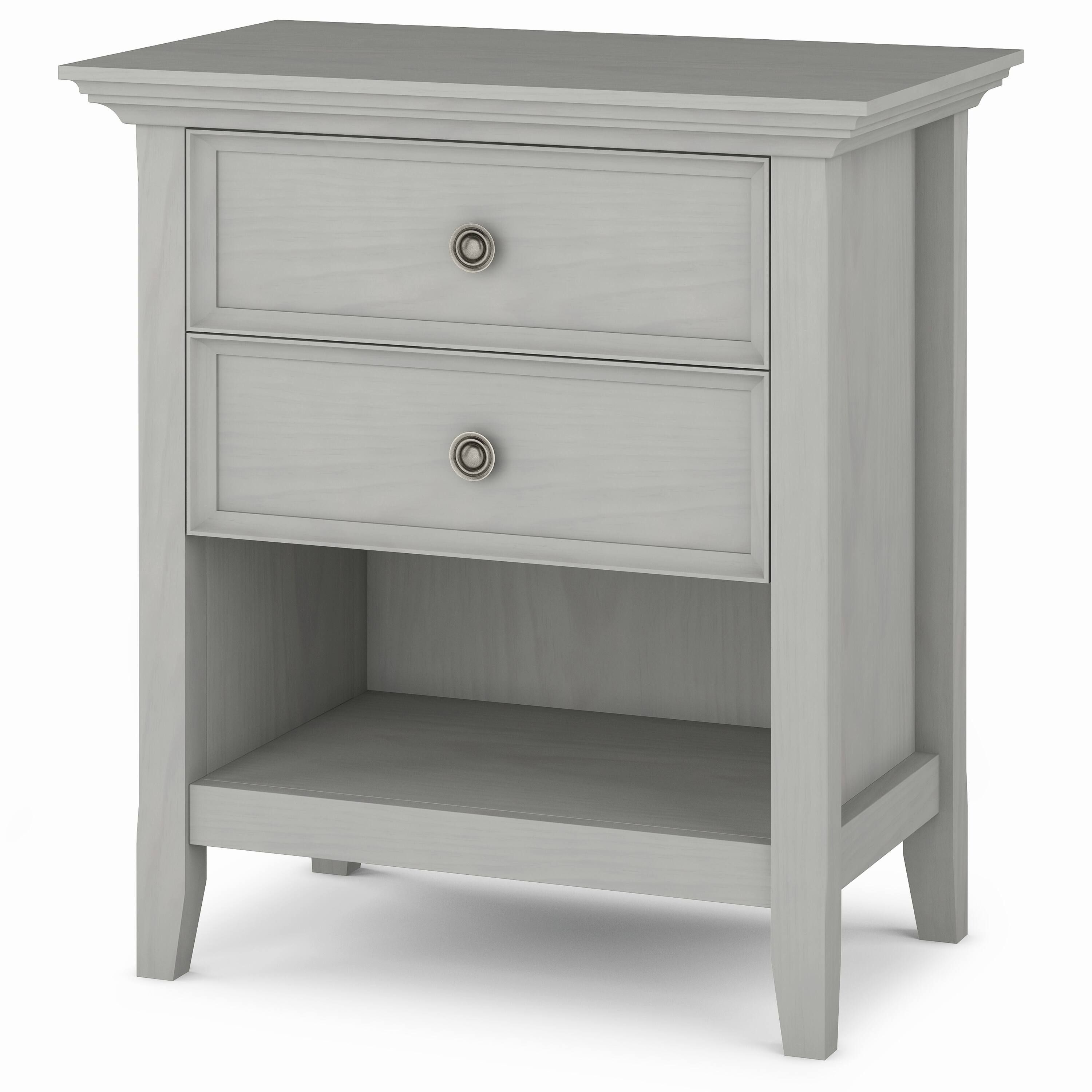 Angle. Simpli Home - Amherst Bedside Table - Fog Grey.