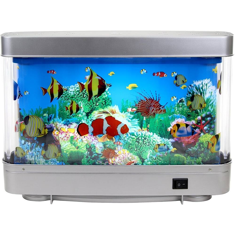 Schertz - LED Artificial Aquarium Lamp with Moving Marine Life, Relaxing Night Light