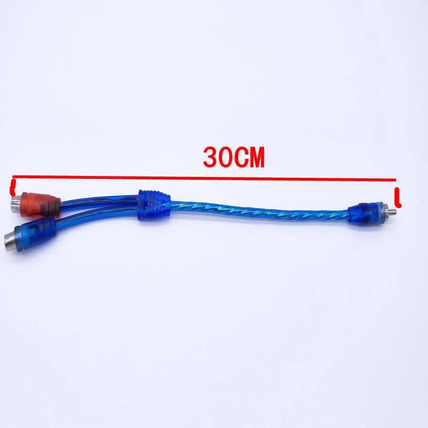 Angle. Home Collection - 2x 12" RCA Audio Jack Cable Y Splitter Adapter – 1 Male to 2 Female Stereo Plug for Audio Systems.