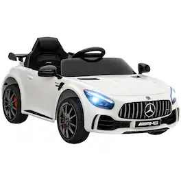 Qaba - Mercedes-Benz AMG GTR Licensed 12V Kids Ride on Car, Remote, Transport Wheels, Soft Start, Lights, Music, Horn for 3-6