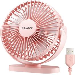 Loheer - USB Desk Fan 5.5 Inch Small Quiet Mini Portable Table Fan 3 Speeds for Home Office White