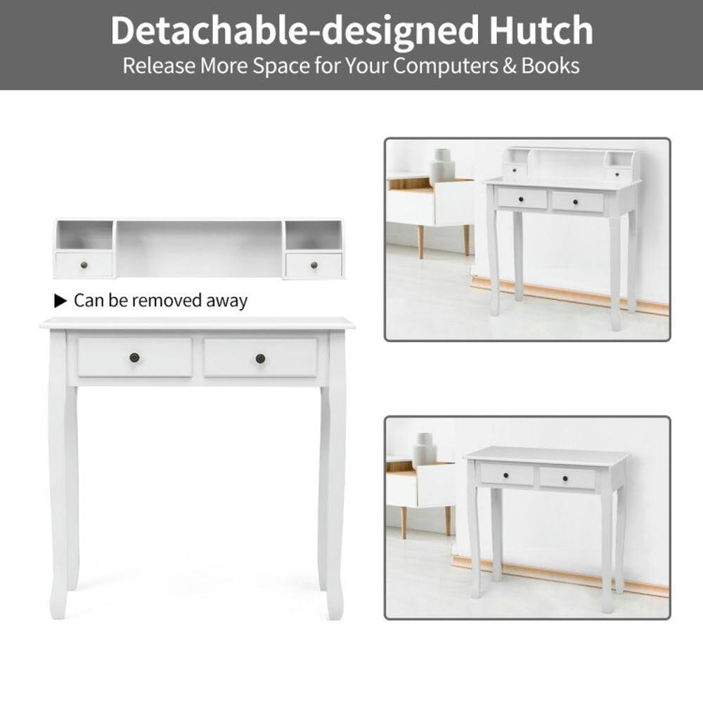 Detachable-designed Hutch  
Release More Space for Your Computers & Books  

Can be removed away