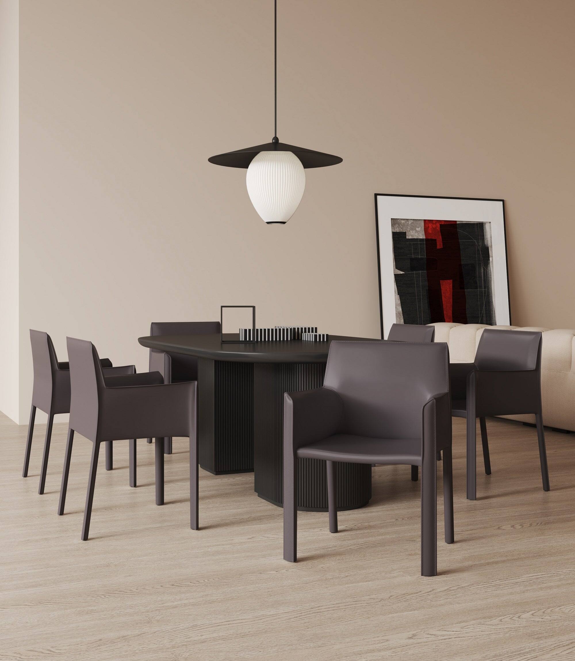Angle. Manhattan Comfort - Vogue Modern Vegan Leather Dining Chair - Gray.