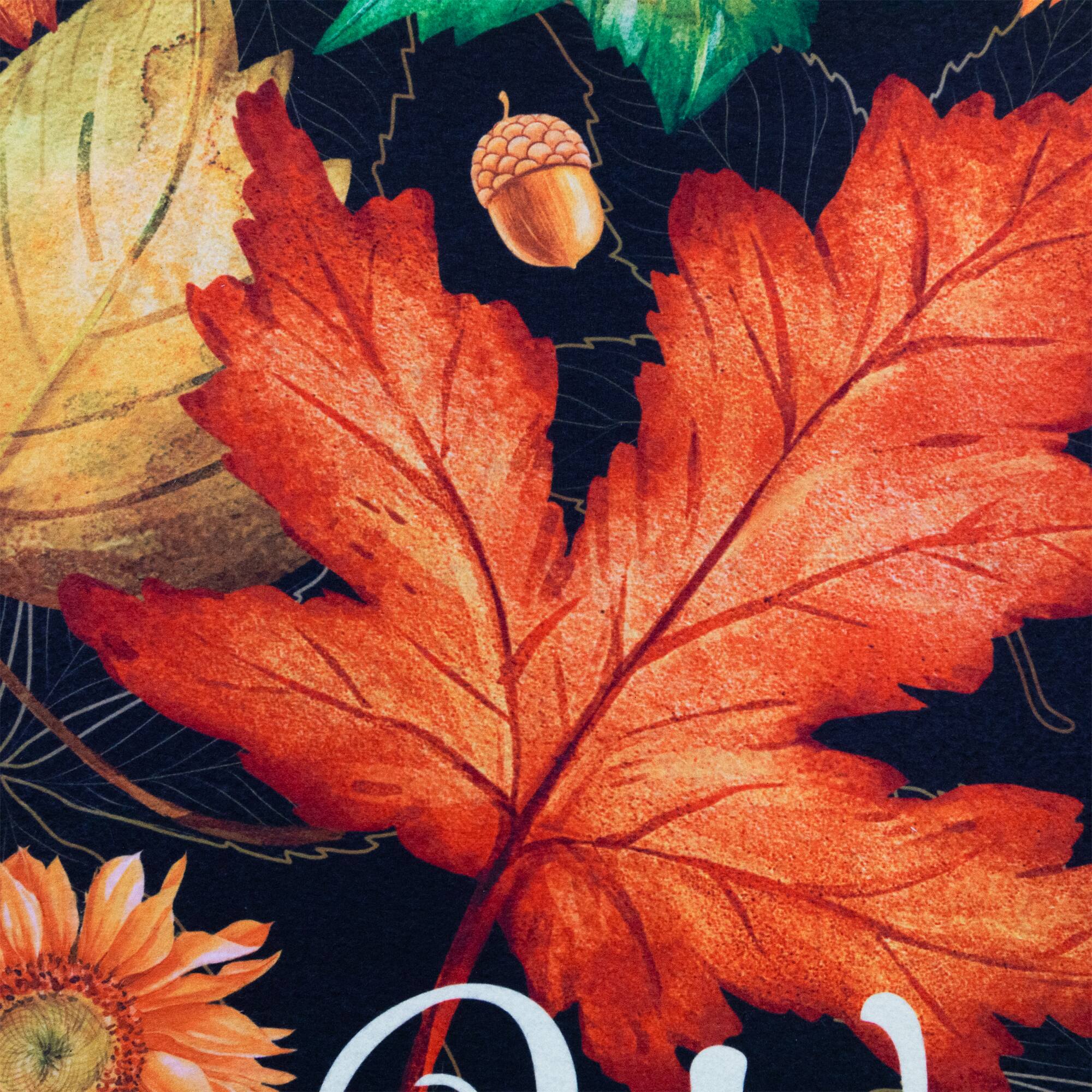 Alt View 9. Northlight - Maple Leaves and Sunflowers Welcome Fall Harvest Outdoor Doormat - 17.75" x 29.5" - Multi.