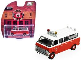 1969 Ford Econoline Ambulance "LAPD" Red and White "Fire & Rescue" Series #5 1/64 Diecast Model Car by Greenlight