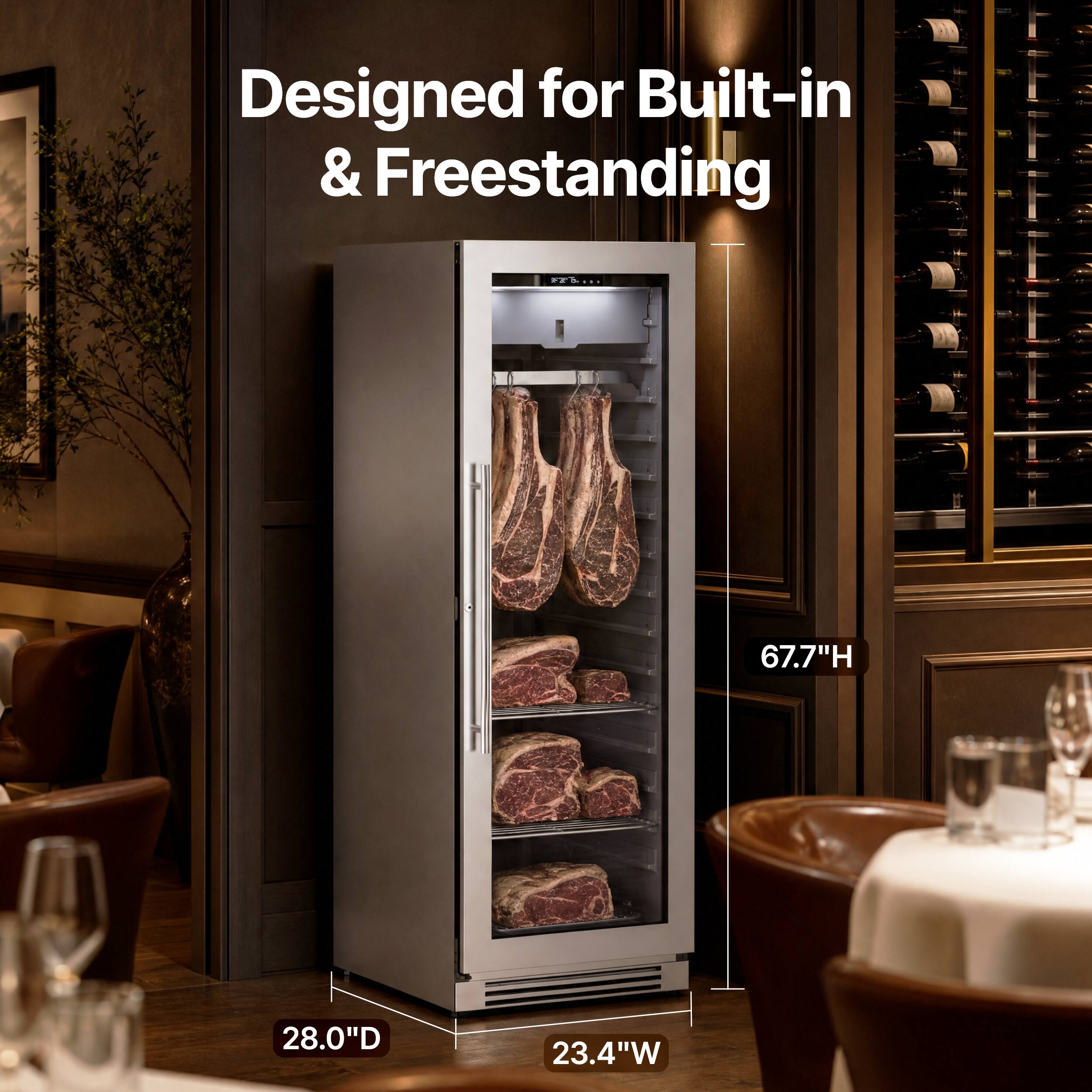 Designed for Built-in & Freestanding  
67.7"H 28.0"D 23.4"W