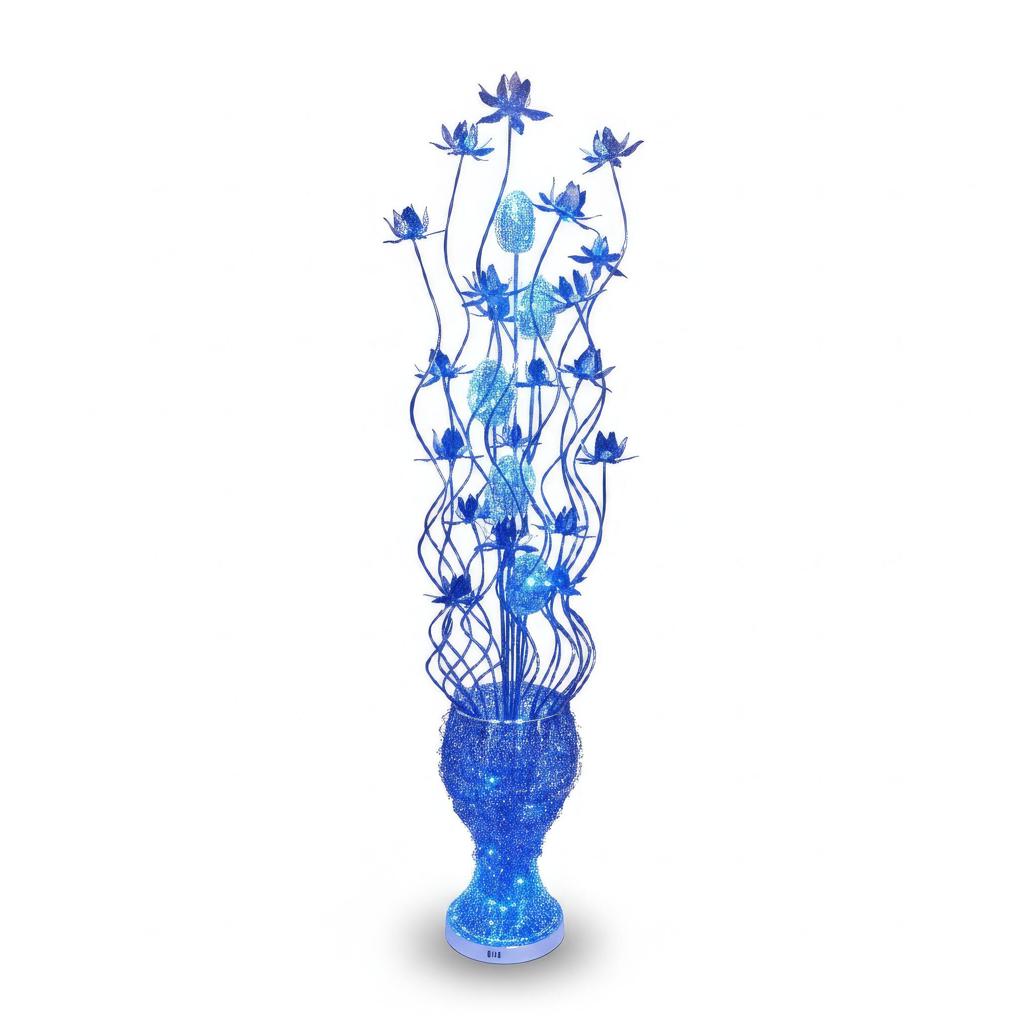 Angle. FC Design - 60"H Red LED Blossom Decorative Floor Lamp for Home & Office.