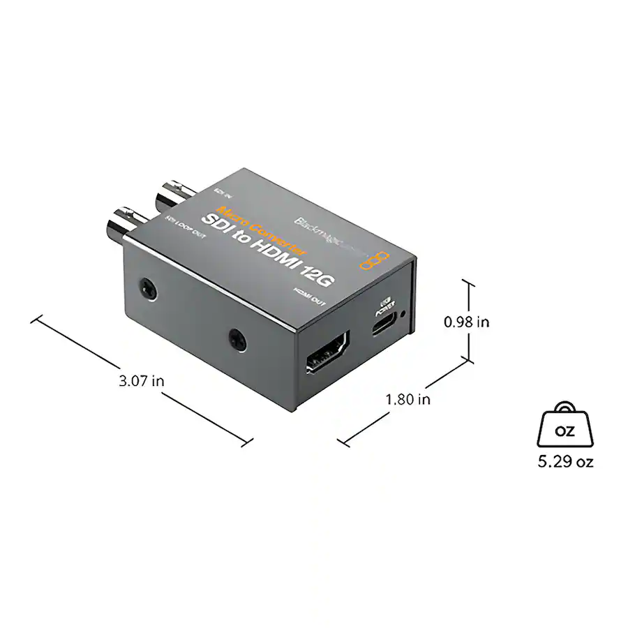 Blackmagic Design Micro Converter SDI to HDMI 12G, USB Type C Power ...