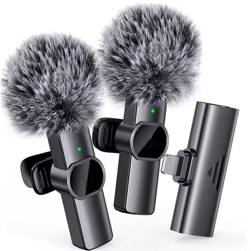 Cubilan - Wireless Lavalier Microphone for iPhone & iPad, Plug & Play Noise Canceling Lapel Mic for TikTok, Vlog & YouTube - Black