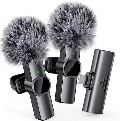 Front. Cubilan - Wireless Lavalier Microphone for iPhone & iPad, Plug & Play Noise Canceling Lapel Mic for TikTok, Vlog & YouTube - Black.