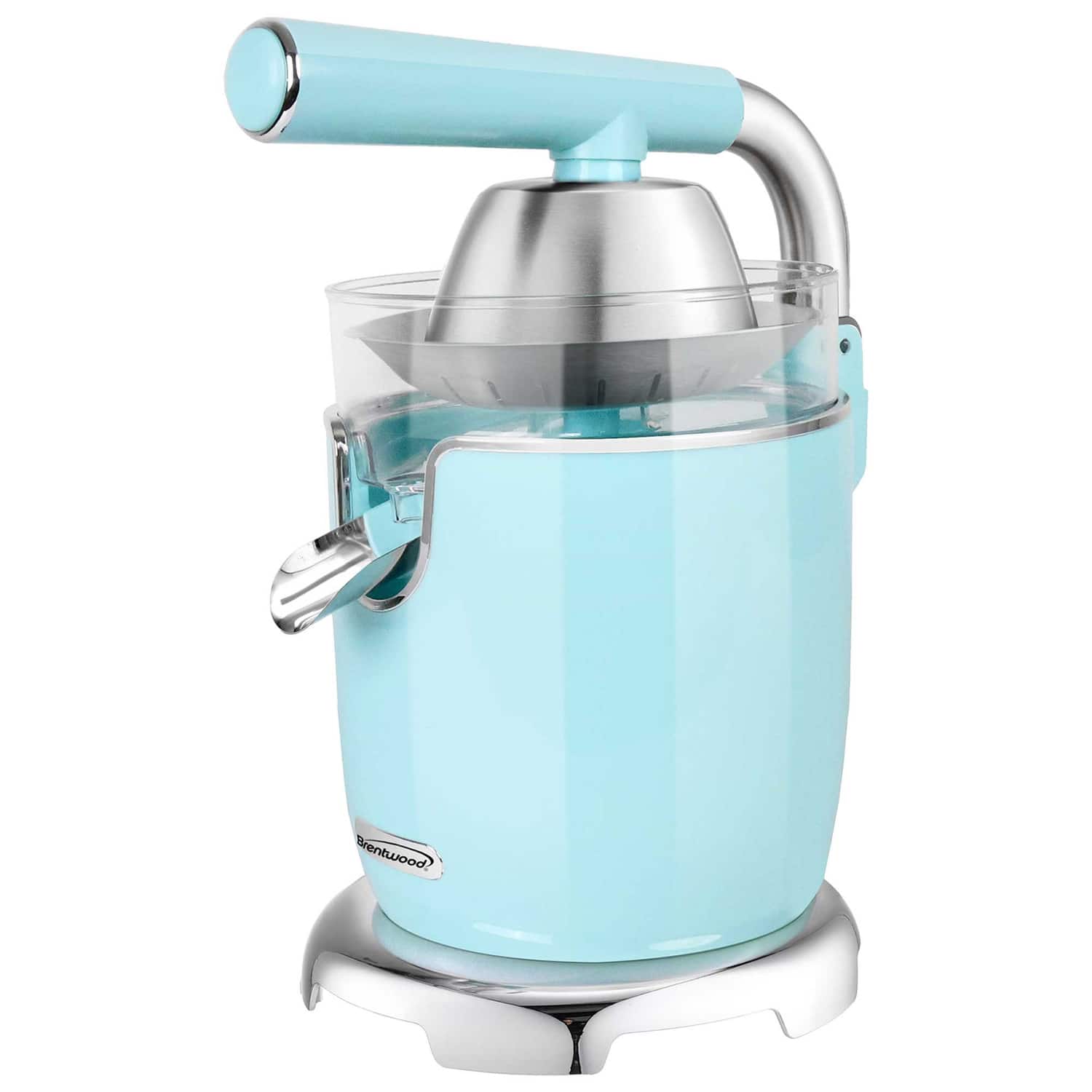 Brentwood - J-28bl 200-watt 1-speed Electric Citrus Juicer With 2 Cones And Stainless Steel Lever - Blue