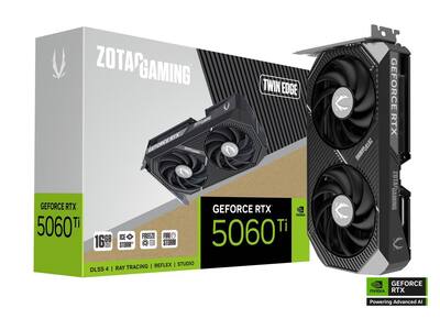 ZOTAC Twin Edge GeForce RTX 5060 Ti 16GB 128 Bit GDDR7 PCI Express ZOTAC Twin Edge GeForce RTX 5060 Ti 16GB 128 Bit GDDR7 PCI Express