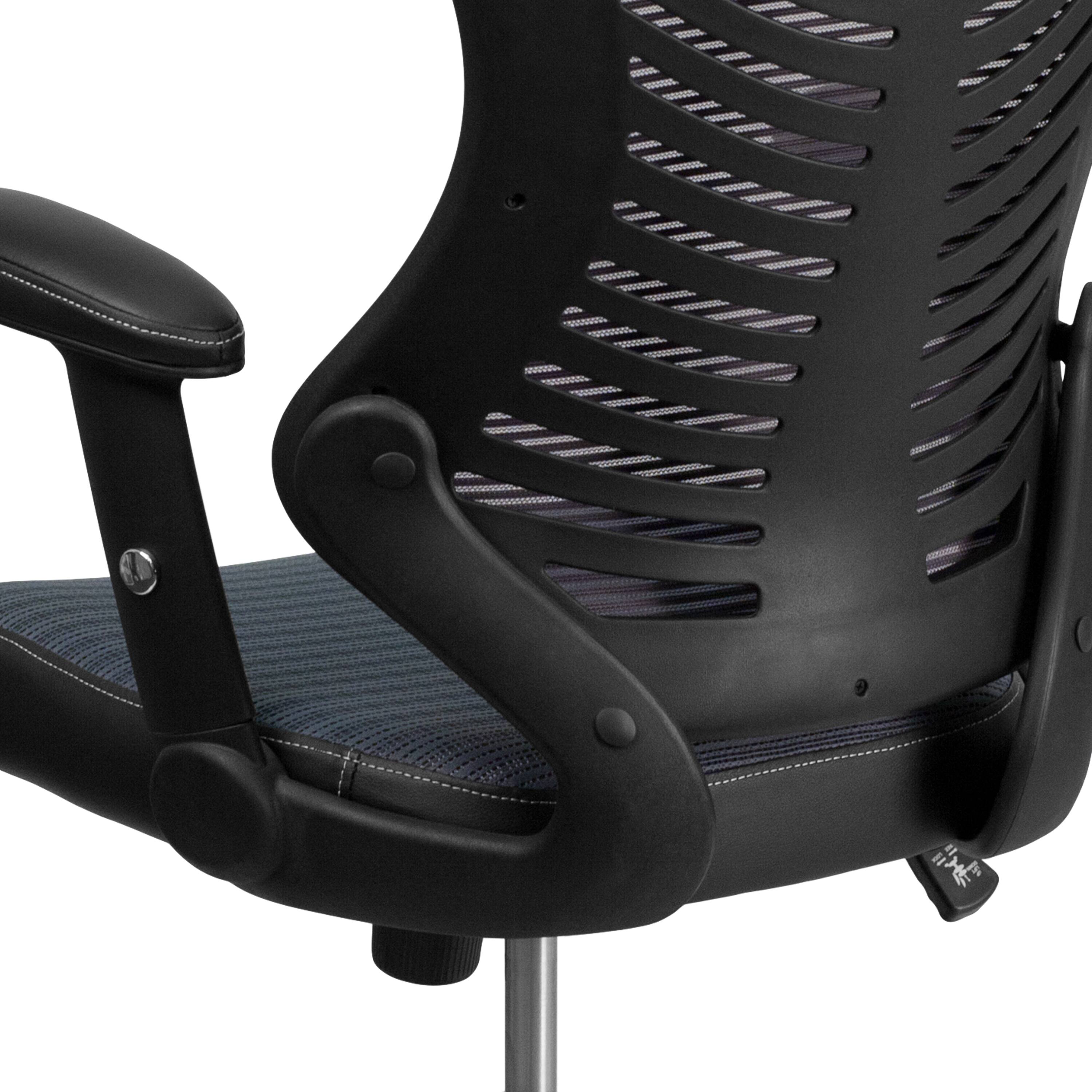 Alt View 9. Emma + Oliver - High Back Designer Mesh Executive Ergonomic Office Chair w/ Adjustable Arms - Gray Mesh.