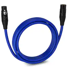 Front. Lyxpro - 10 ft Balanced XLR Cable, Male to Female, 3 Pin Microphone Cable - Blue.
