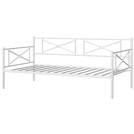 Costway - Metal Daybed Frame Twin Size Slat Support Mattress Foundation Living Room - White