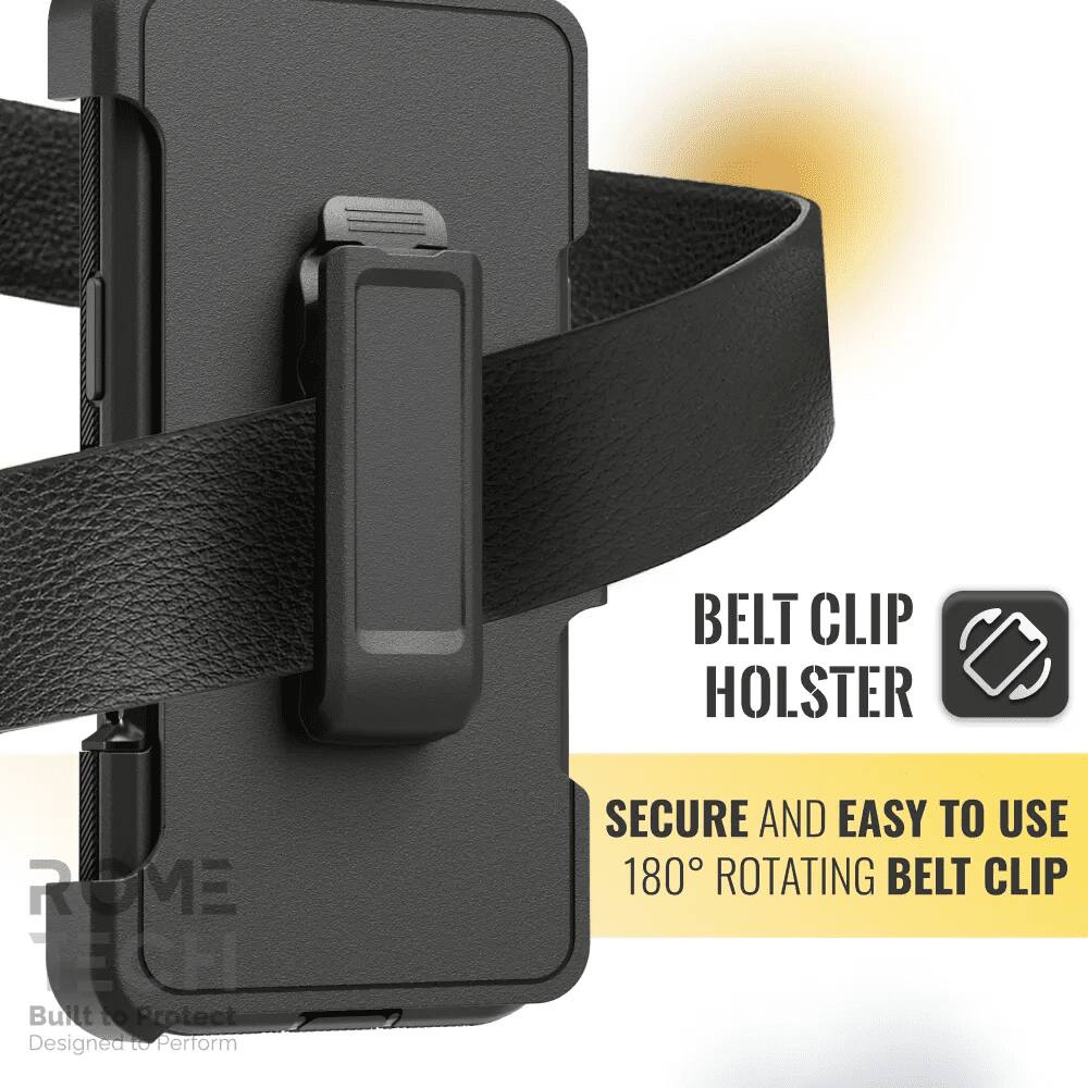 BELT CLIP HOLSTER  
ROME  
Built to Protect  
Designed to Perform  
SECURE AND EASY TO USE  
180° ROTATING BELT CLIP