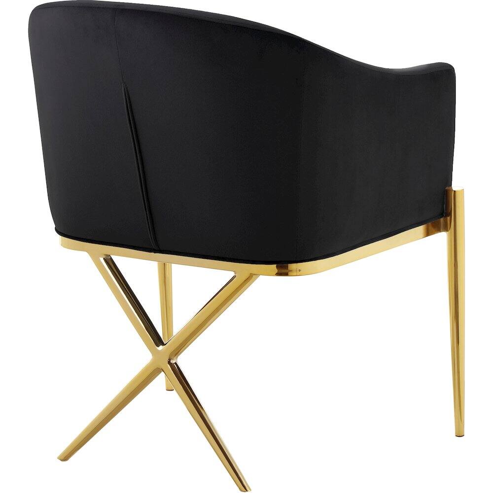 Alt View 1. Meridian Furniture - Xavier Black Velvet Dining Chair - Black.
