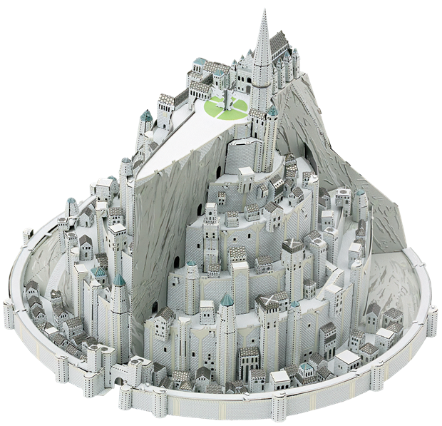 Front. Metal Earth - Metal Earth Premium Series Minas Tirith 3D Metal Model Kit Fascinations - Silver.
