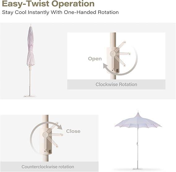 Easy-Twist Operation  
Stay Cool Instantly With One-Handed Rotation  

Open  
Clockwise Rotation  

Close  
Counterclockwise Rotation