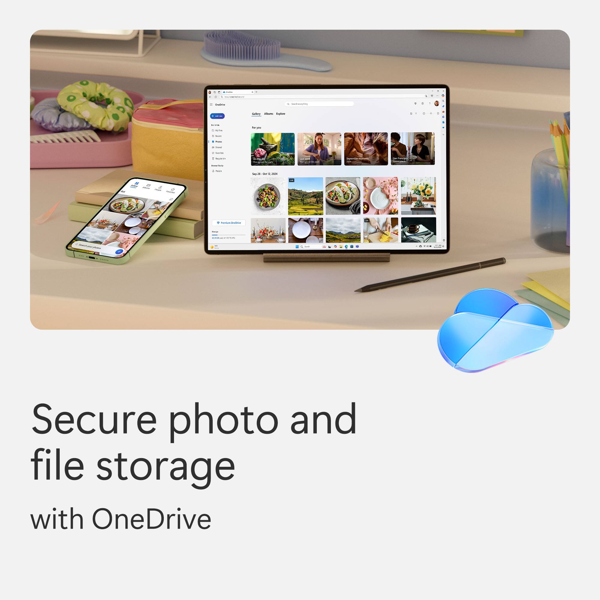 Secure photo and file storage with OneDrive