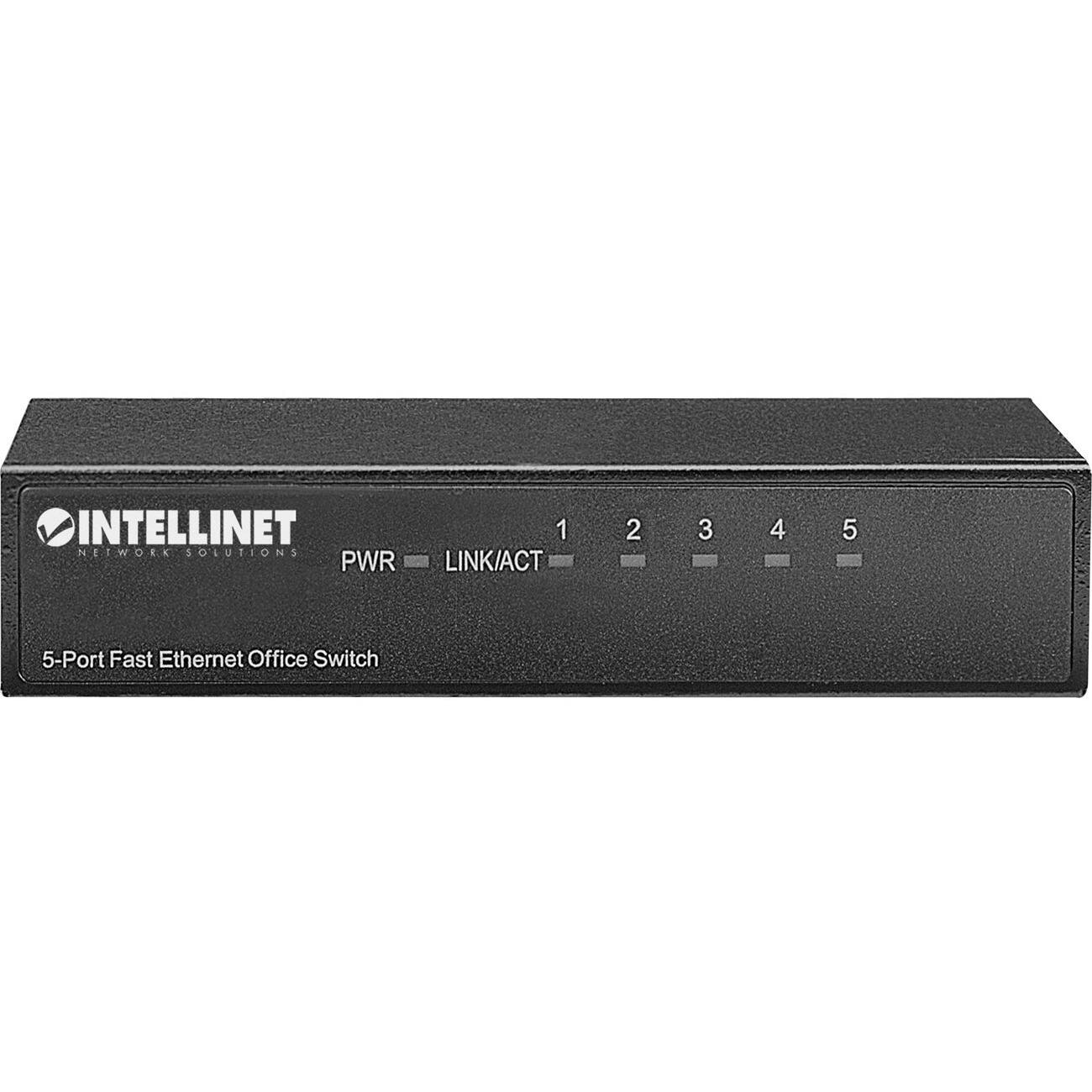 INTELLINET NETWORK SOLUTIONS  
PWR LINK/ACT 1 2 3 4 5  
5-Port Fast Ethernet Office Switch