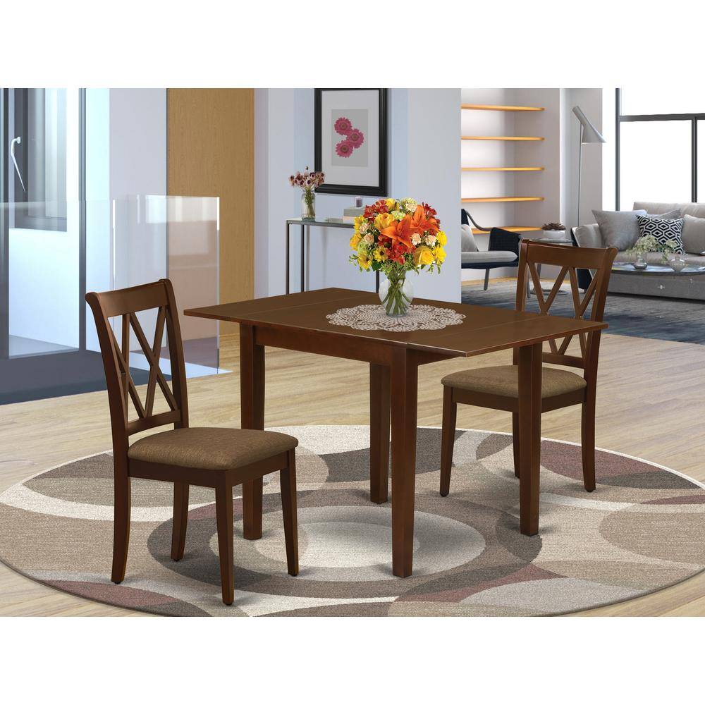 Angle. East West Furniture - Dining Room Set Mahogany - Brown.