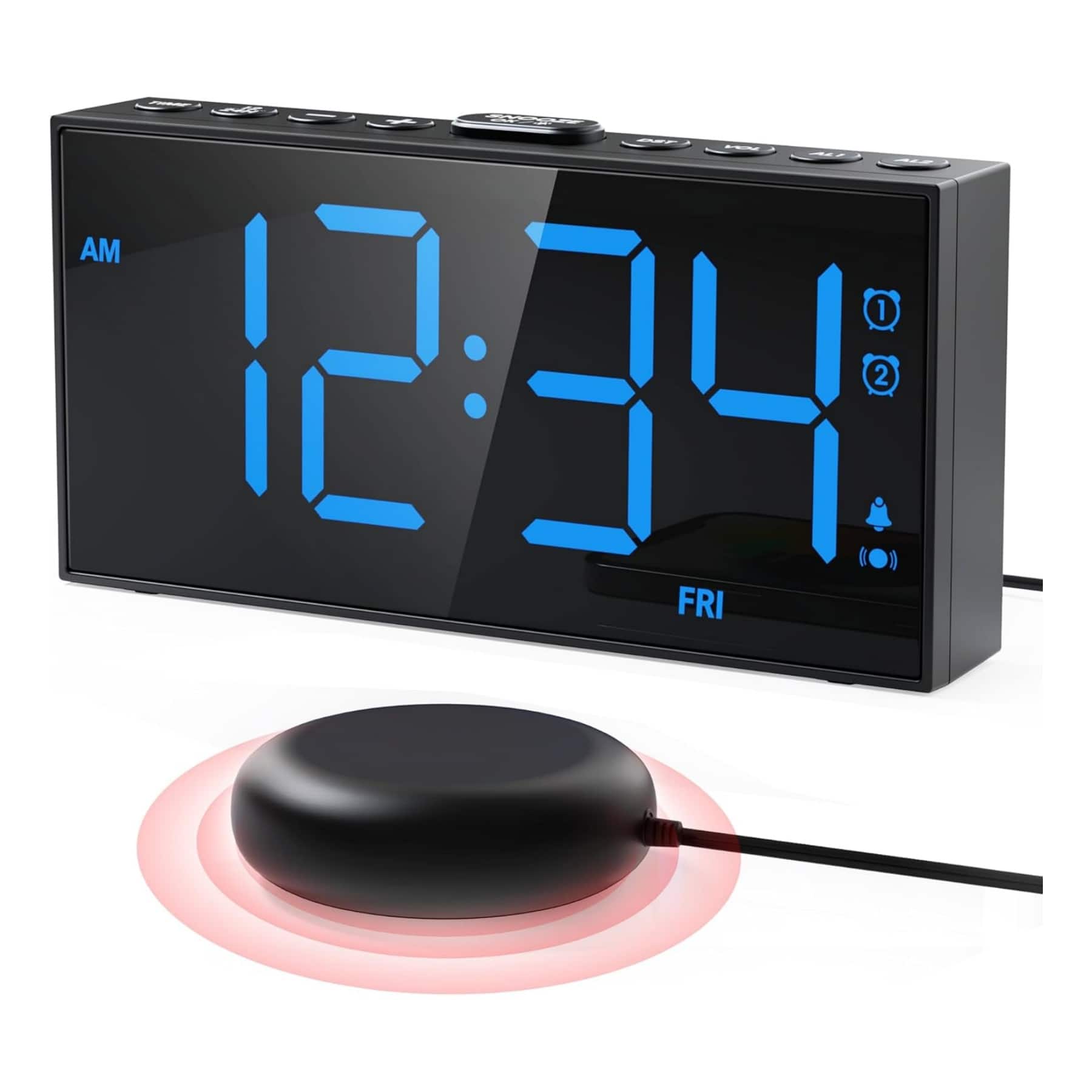 Dazzed Corner - Alarm Clock,Vibrating Alarm Clock - Black