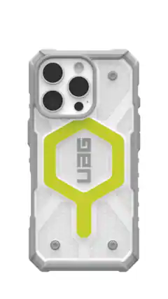 Front. UAG - Pathfinder Clear Case with Magsafe for Apple iPhone 16 Pro - Active Neon.