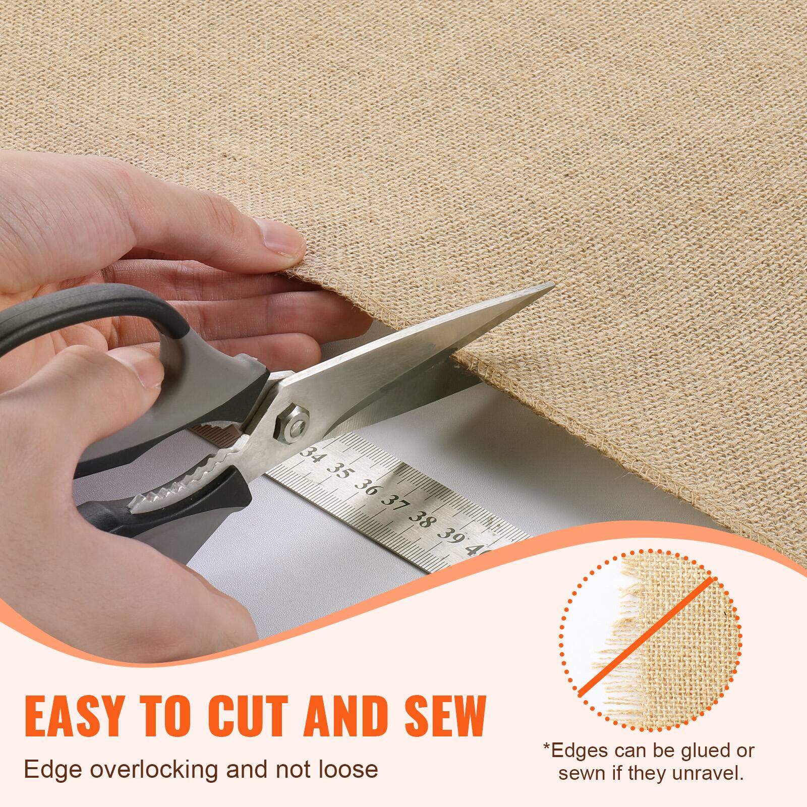 34 35 36 37 38 39 40

EASY TO CUT AND SEW

Edge overlocking and not loose

*Edges can be glued or sewn if they unravel.