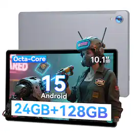 URAO - 10inch Tablet Android 15 Tablet,Octa-core with 24GB+128GB Tablets, 5MP+8MP Camera - Gray