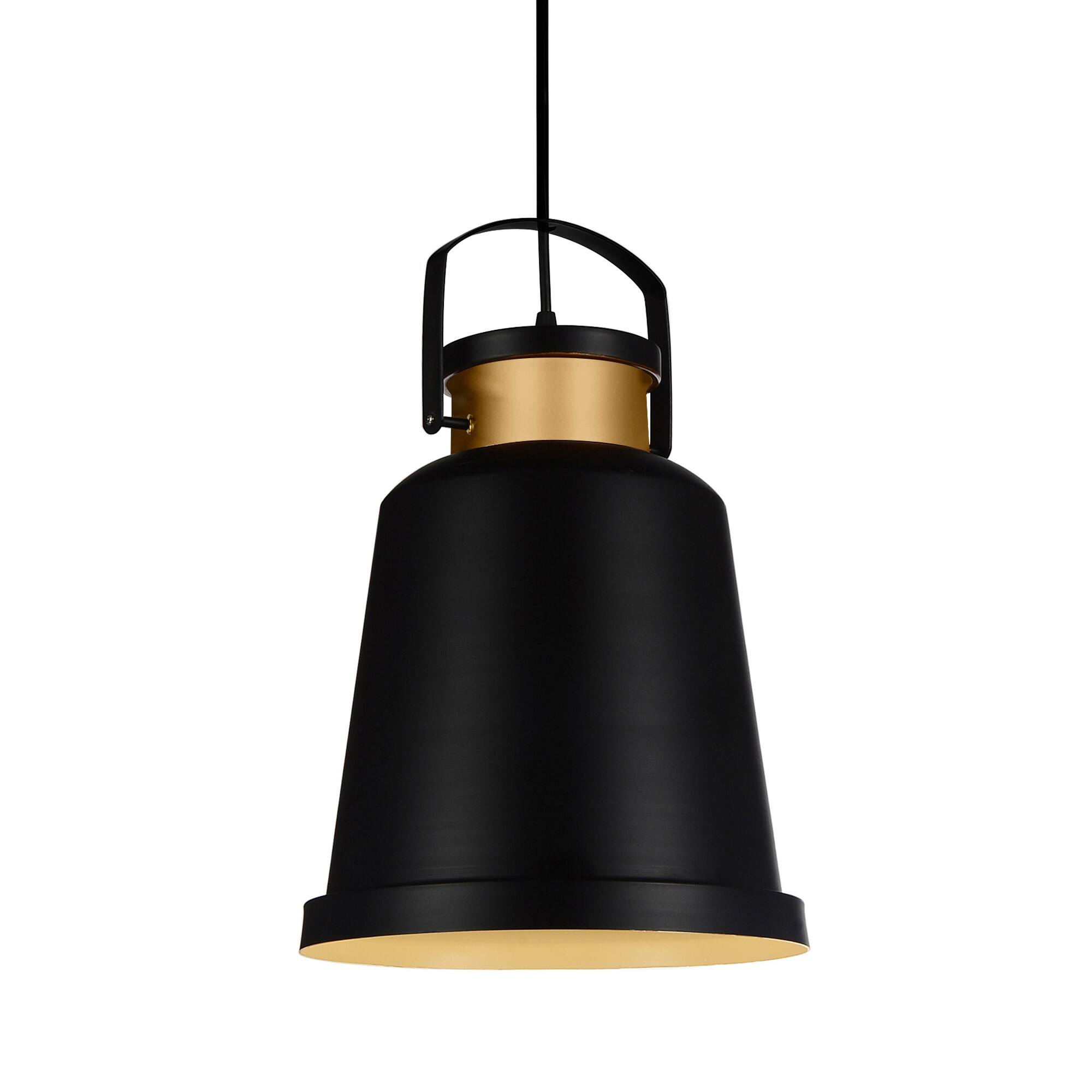 Angle. CWI Lighting - Elisa 1 Light Down Pendant With Black Finish - Black.