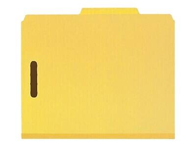 Alt View 1. Smead - 100% Recycled Heavy Duty Pressboard Classification Folder, 2-Dividers, 2" Expansion, Letter Size, Yellow, 10/Box  - Yellow.