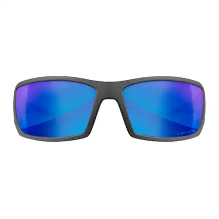 Front. Wiley X - Wiley-X WX Twisted Sunglasses (Polarized Blue Mirror Lens, Matte Gray Frame) - Blue.