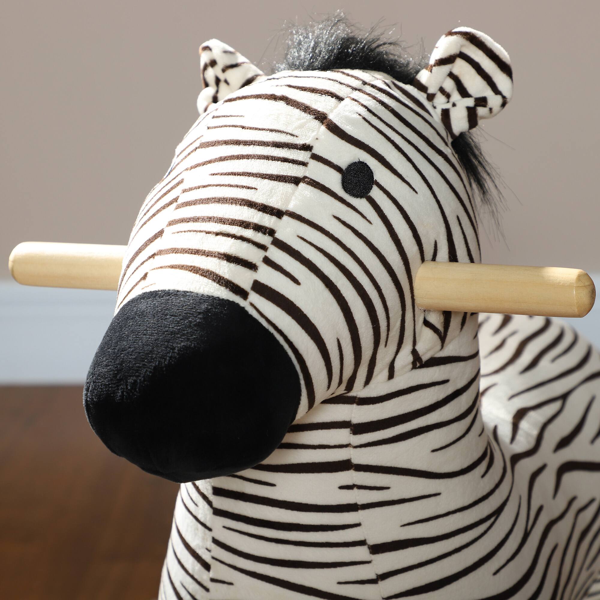 Alt View 5. Qaba - Rocking Horse, Kids Rocking Animal, Zebra Shaped Ride on Horse w/Realistic Sound, for Boys & Girls 2-4 Years.