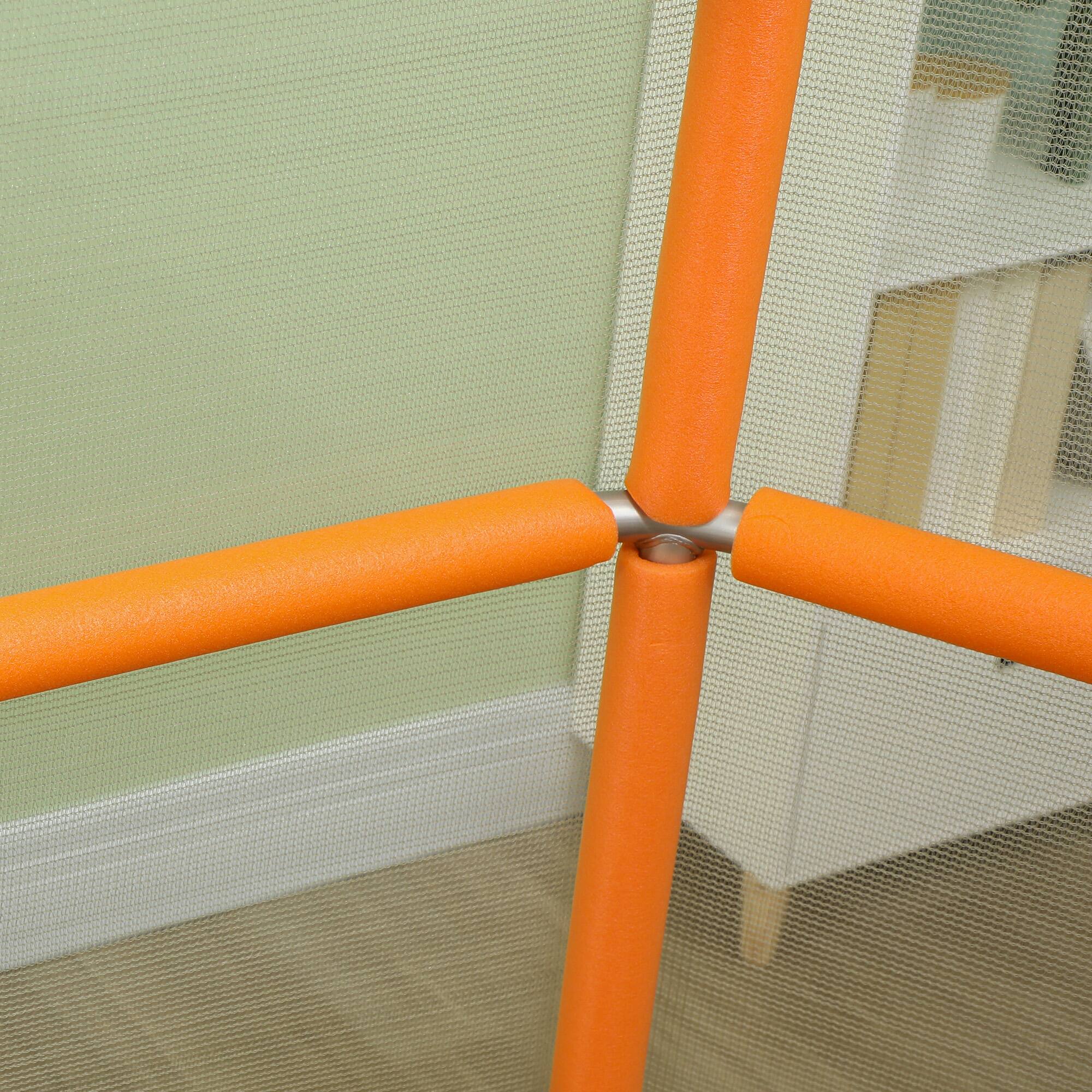 Alt View 5. Qaba - Trampoline, 4.6FT Mini Trampoline, Handlebar, Safety Enclosure Net, Indoor Outdoor, Birthday Gifts - Orange.