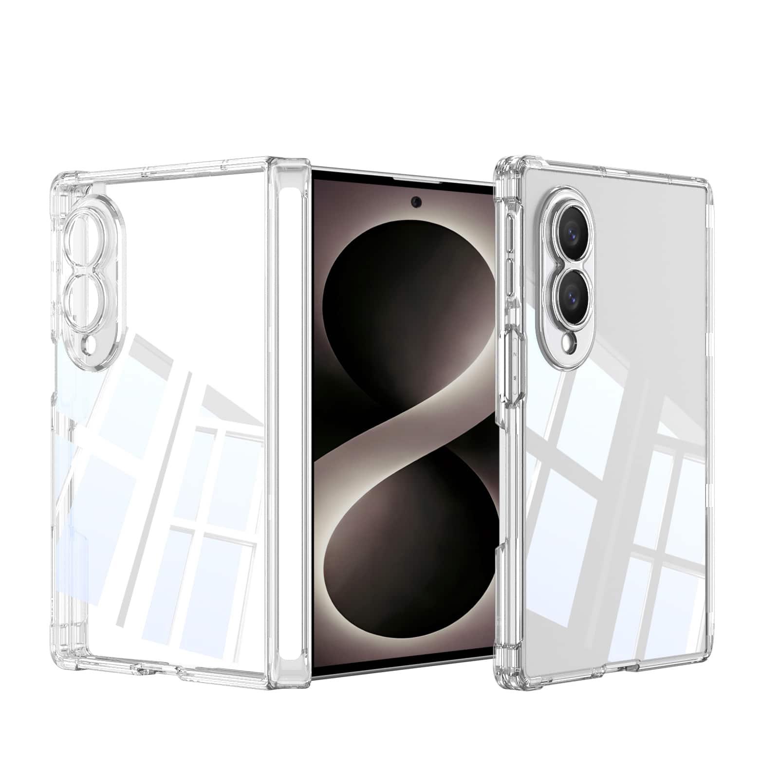 Dteck - for Samsung Galaxy Z Fold8 Magnetic Hinge Protection Case,Glossy Acrylic Back Cover,Slim Flat Shockproof Shell - Clear price history on PriceWatchPro