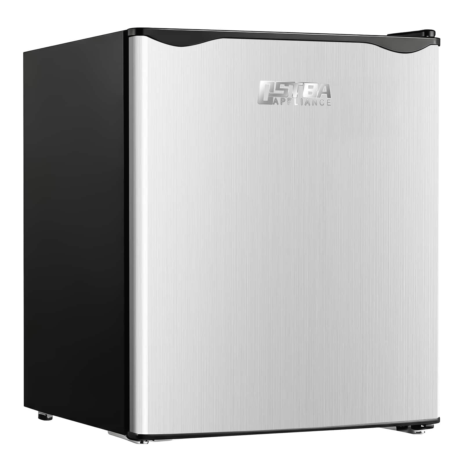 OSTBA - Mini Fridge Freezer 1.8 Cu.Ft, Reversible Door, Adjustable Thermostat for Bedroom, Offices, Dorm, Apartment - Silver