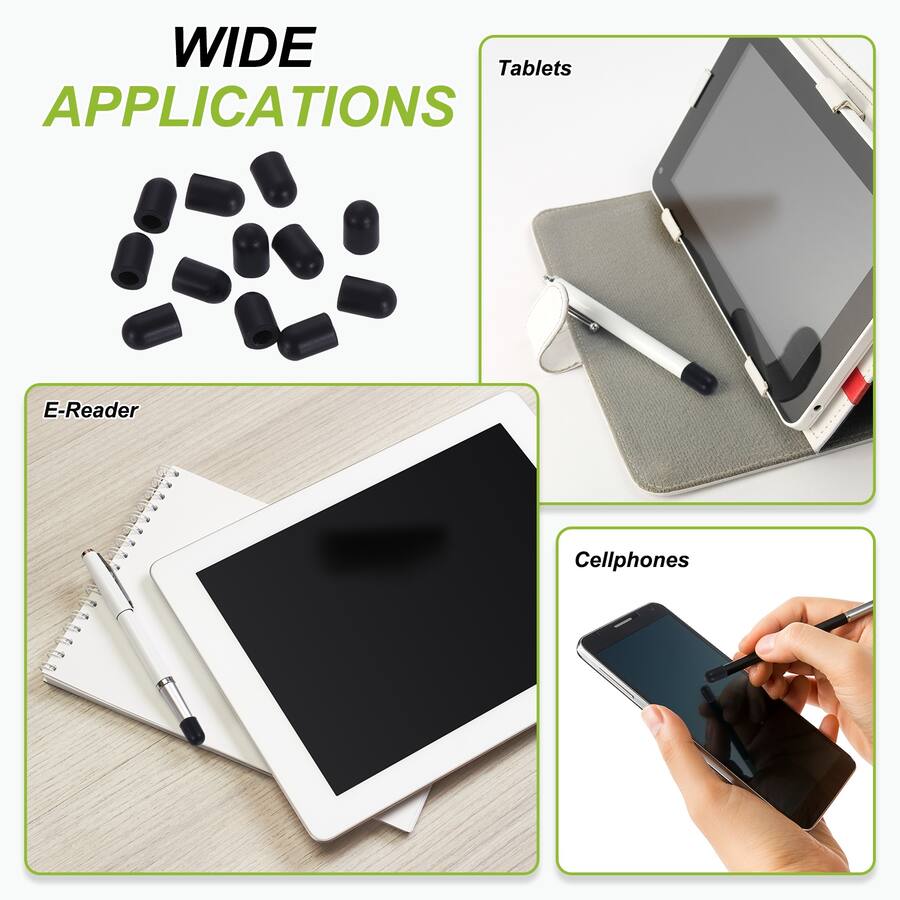 Store Tip Tablet Unique Bargains 20pcs 5/6/7/8mm Rubber Tips for Capacitive Stylus Pen ...