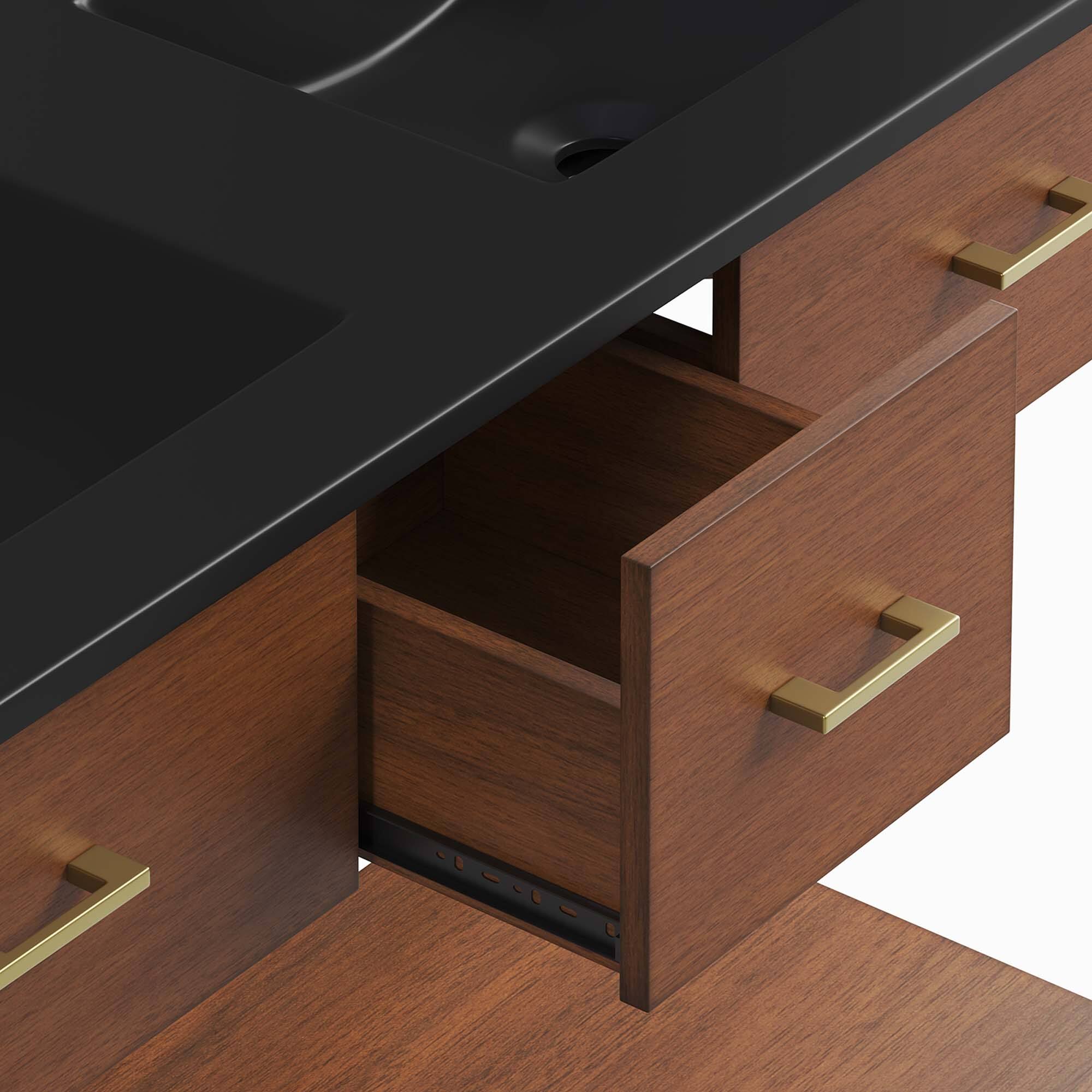 Alt View 6. Modway - Zaire Bathroom Vanity Basin Included by Modway - Walnut Black.