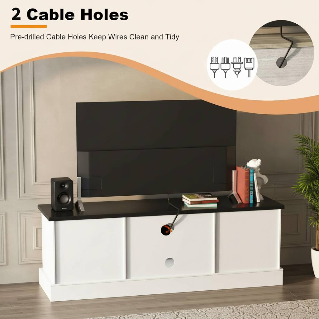2 Cable Holes  
Pre-drilled Cable Holes Keep Wires Clean and Tidy