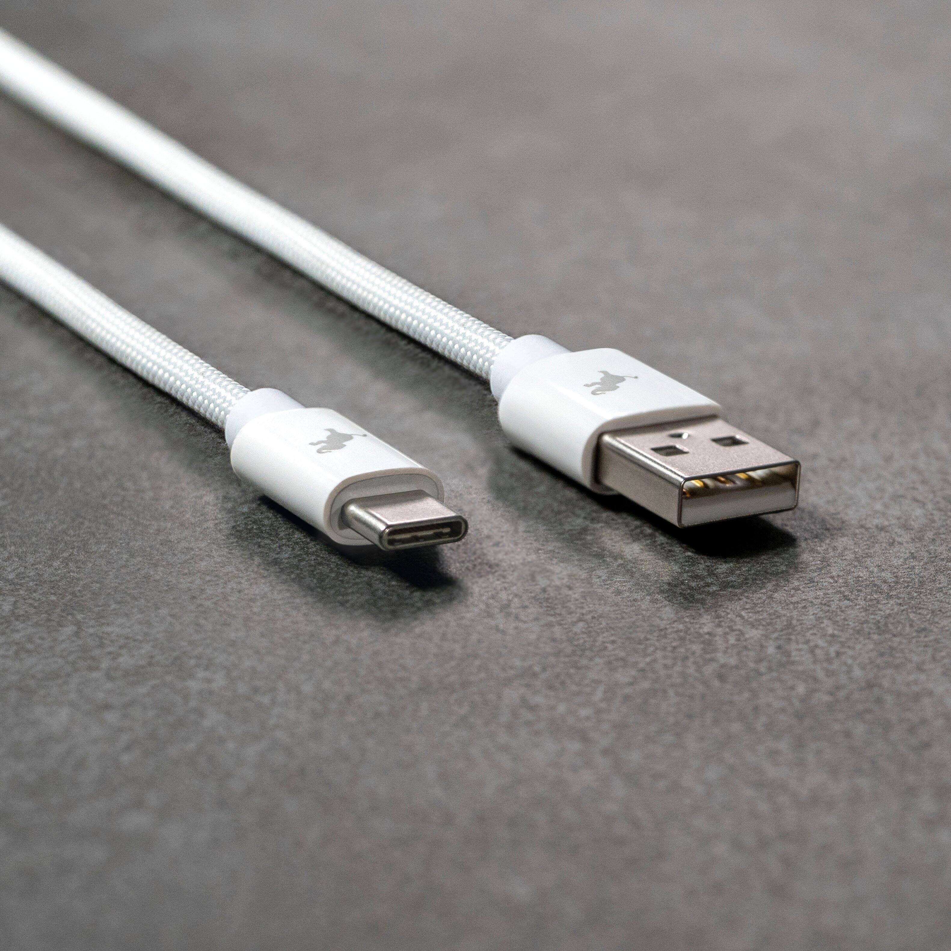 Alt View 6. Nimble - Powerknit USB-A to USB-C Cable 1M/3.3FT Fast Charging for iPhone 16/15, Samsung S24–S10, Note 20/10, Pixel, Moto & More - White.
