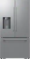 Samsung - 36 in. Wide Bespoke AI 29 cu. ft. 3-Door French Door Refrigerator with Zero Clearance Fit & Sphere Ice™ - Stainless Steel - Front_Zoom