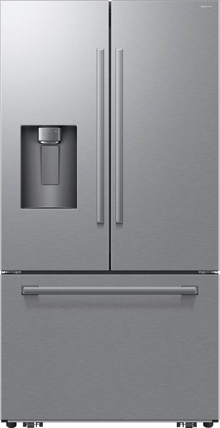 Samsung - 36 in. Wide Bespoke AI 29 cu. ft. 3-Door French Door Refrigerator with Zero Clearance Fit & Sphere Ice™ - Stainless Steel