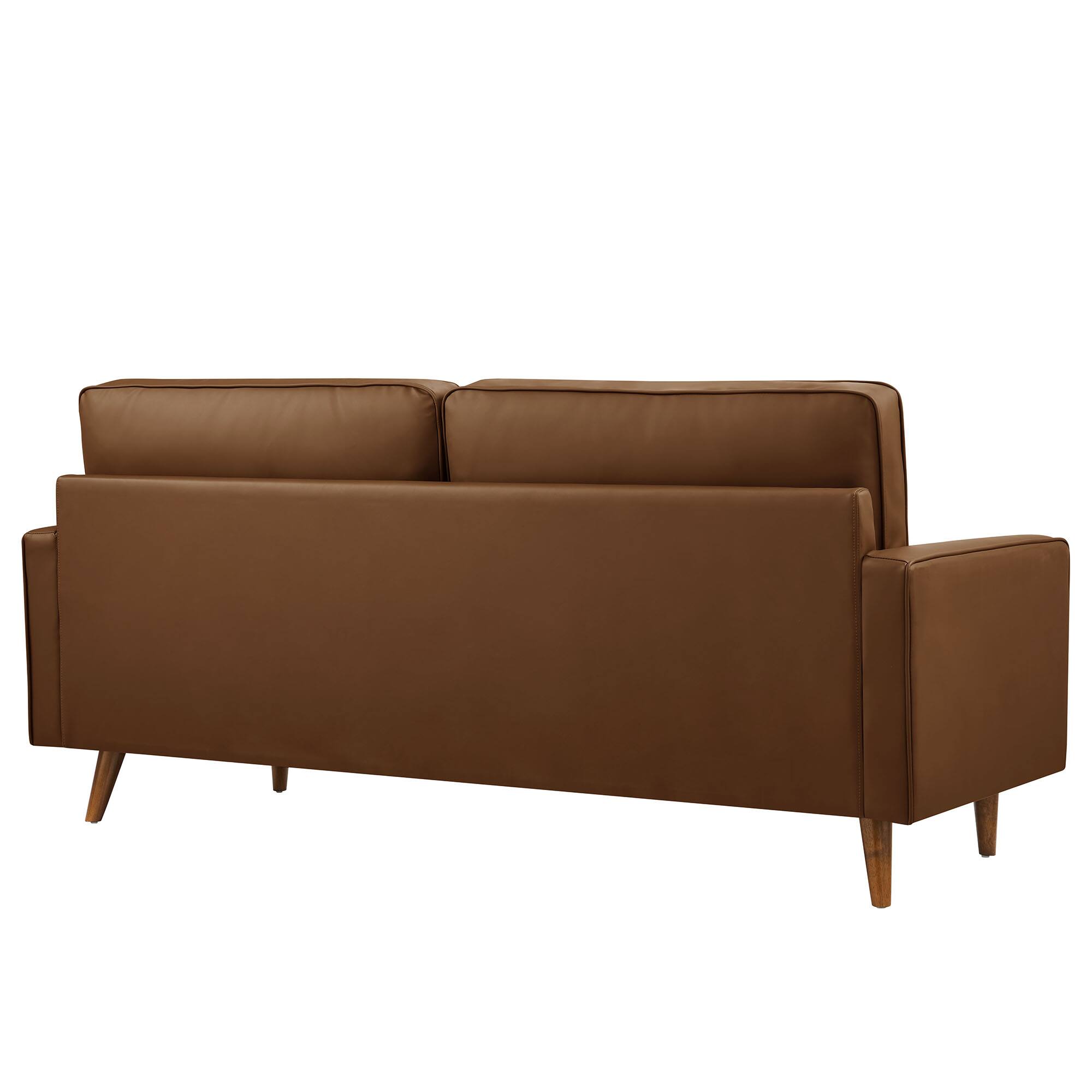 Alt View 4. Modway - Valour Tufted Vegan Leather Sofa by Modway - Brown.