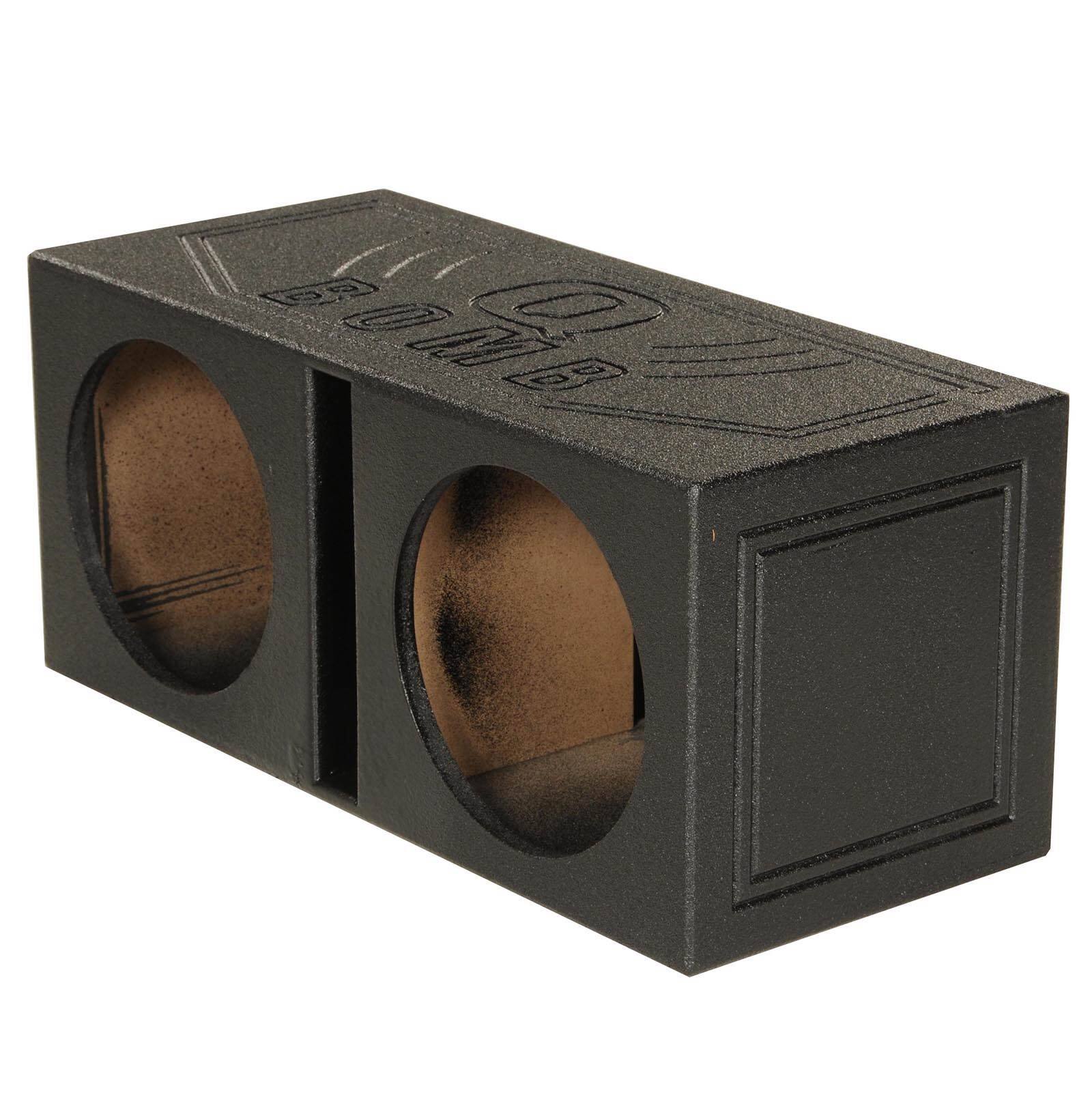 Alt View 10. QPower - QPower QBOMB8V Dual 8 Inch Vented Port Subwoofer Sub Box with Bedliner Spray - Black.