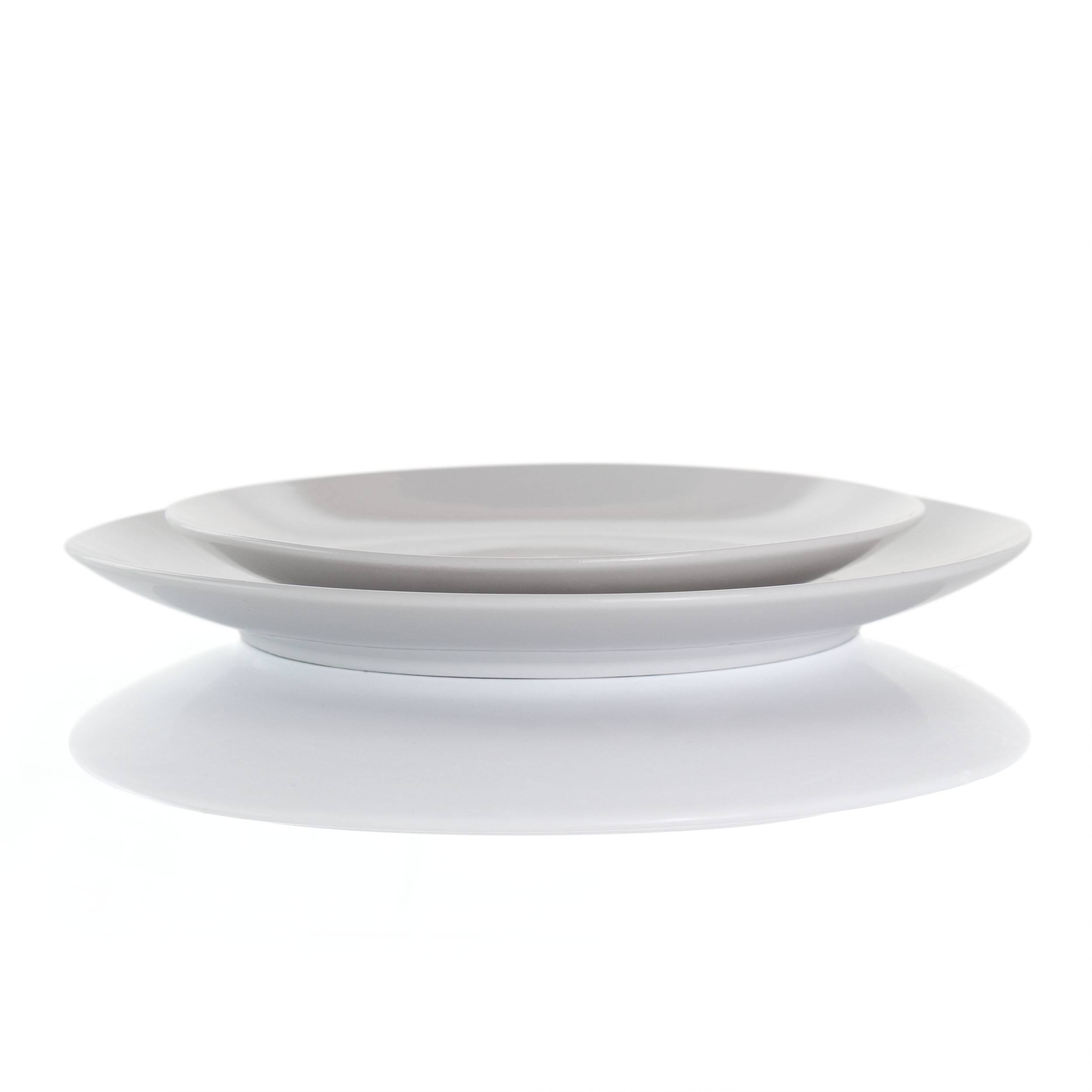 Alt View 10. Elama - Elama Owen 18 Piece Porcelain Dinnerware Set with 2 Large Serving Bowls in White - White.