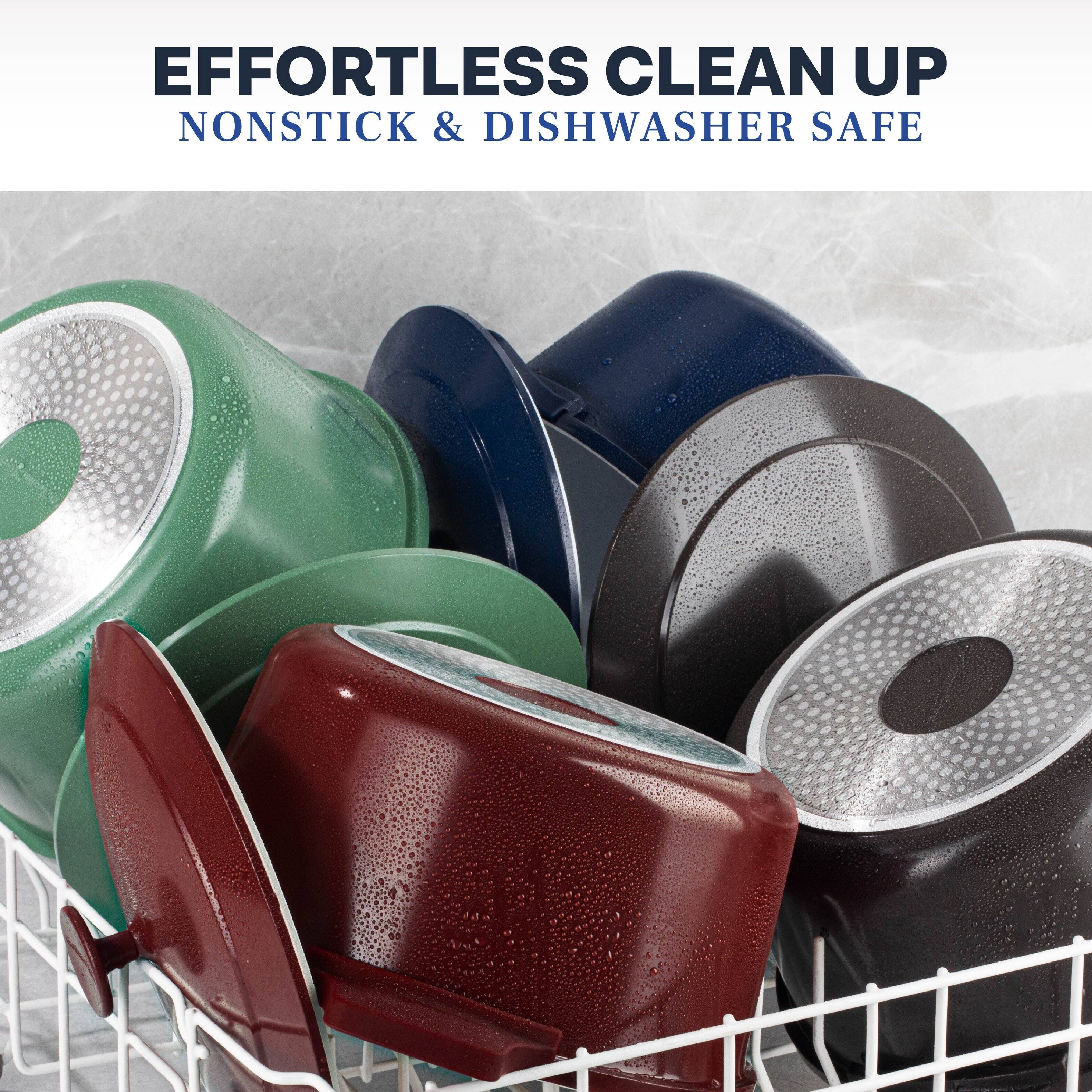 EFFORTLESS CLEAN UP  
NONSTICK & DISHWASHER SAFE