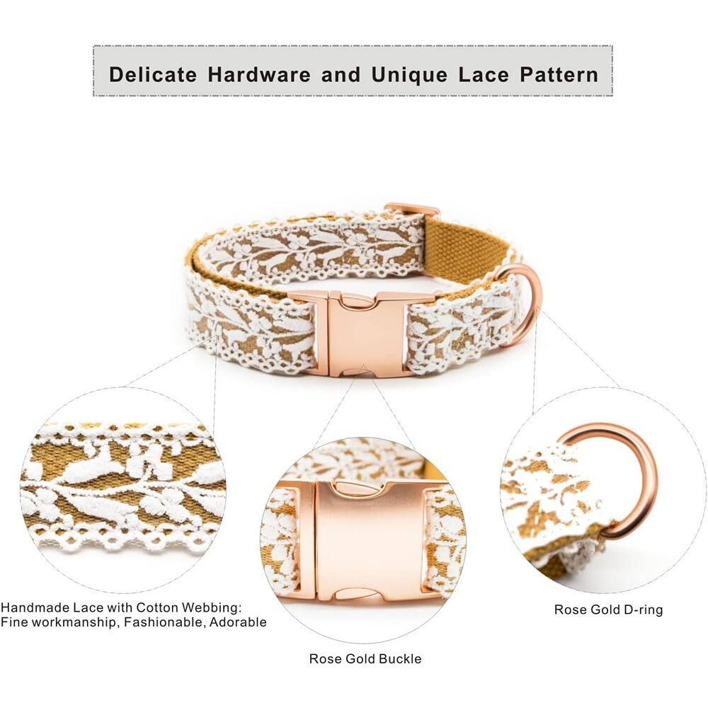 Delicate Hardware and Unique Lace Pattern

- Handmade Lace with Cotton Webbing: Fine workmanship, Fashionable, Adorable
- Rose Gold Buckle
- Rose Gold D-ring